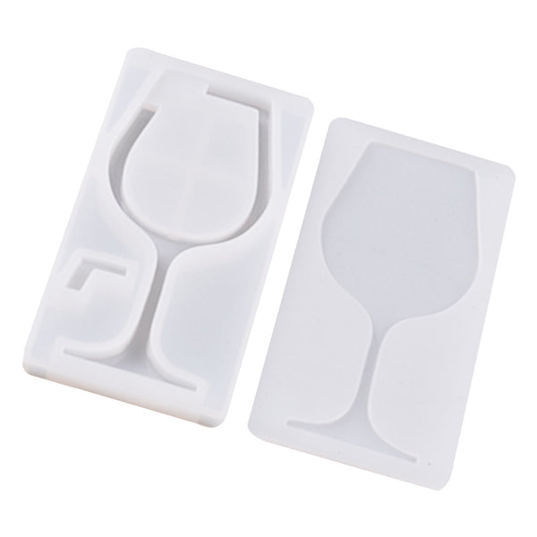 1 Set Transparent Silicone Pendant Mould Resin Hourglass DIY Jewelry Making Tool - Wine Glass
