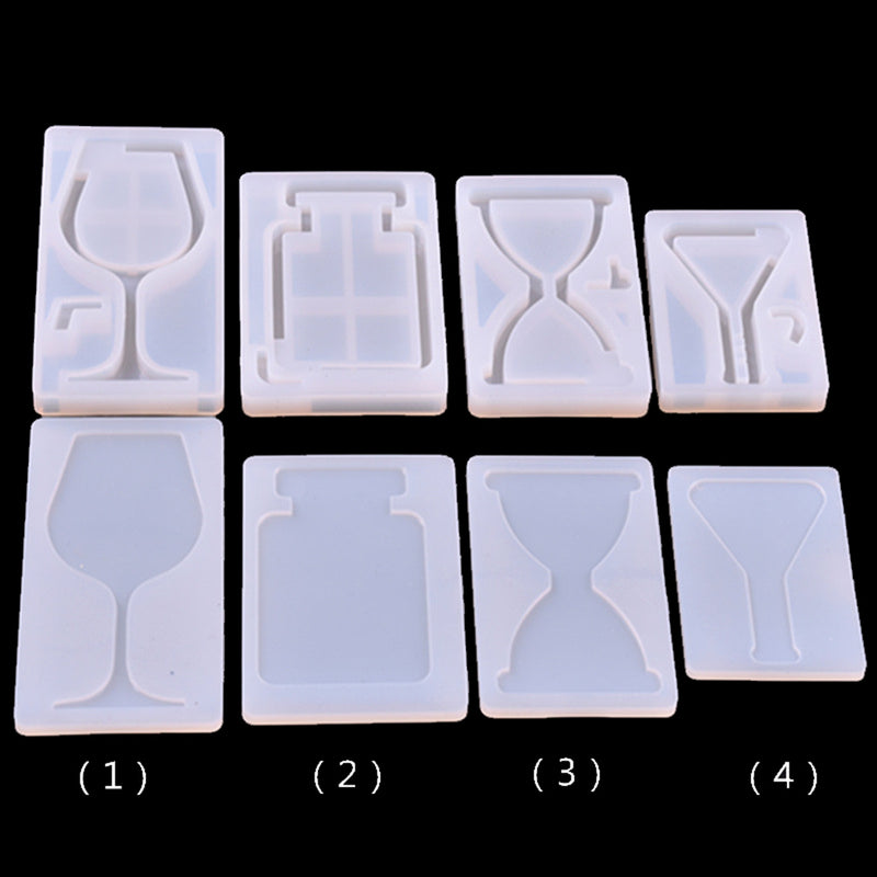 1 Set Transparent Silicone Pendant Mould Resin Hourglass DIY Jewelry Making Tool - Perfume Bottle
