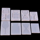 Clear Silicone Pendant Mould Mudboard for Resin DIY Jewelry Making Craft - Hourglass