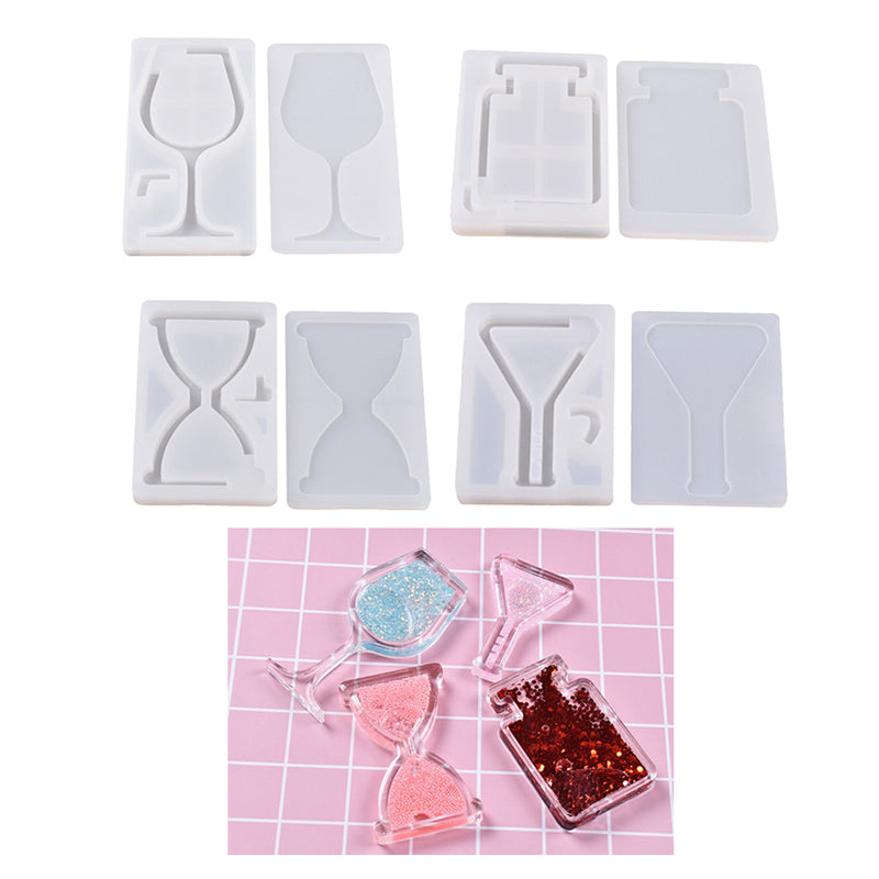 1 Set Transparent Silicone Pendant Mould Resin Hourglass DIY Jewelry Making Tool - Reagent Bottle