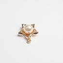 10 Pieces Alloy Flower Pearl Charms Pendant for DIY Jewelry Making Crafts Gold