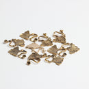 10 Pieces Alloy Gold Leaf Embellishments Scrapbooking DIY Flatback Decor Crafts
