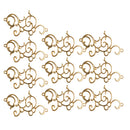 10 Pieces Alloy Flower Flatback Embellishments for DIY Wedding Decoration Gold