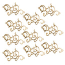 10 Pieces Alloy Flower Flatback Embellishments for DIY Wedding Decoration Gold