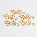 10 Pieces Alloy Flower Flatback Embellishments for DIY Wedding Decoration Gold