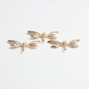 10 Pieces Alloy Flatback Gold Dragonfly Embellishment Flatback Scrapbook 2.8x5cm