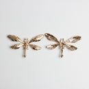 10 Pieces Alloy Flatback Gold Dragonfly Embellishment Flatback Scrapbook 2.8x5cm
