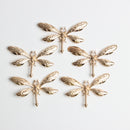10 Pieces Alloy Flatback Gold Dragonfly Embellishment Flatback Scrapbook 2.8x5cm