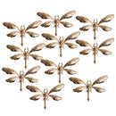 10 Pieces Alloy Flatback Gold Dragonfly Embellishment Flatback Scrapbook 2.8x5cm