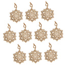 10 Pieces Hollow Wooden Snowflake Hanging Pendants Christmas Tree Decor Ornament