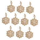 10 Pieces Hollow Wooden Snowflake Hanging Pendants Christmas Tree Decor Ornament