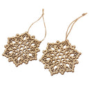 10 Pieces Hollow Wooden Snowflake Hanging Pendants Christmas Tree Decor Ornament