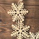 Snowflake Strip with Hook Wooden XMAS Party Christmas Tree Hanging Ornament