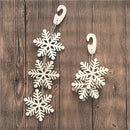 Snowflake Strip with Hook Wooden XMAS Party Christmas Tree Hanging Ornament