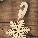 Snowflake Strip with Hook Wooden XMAS Party Christmas Tree Hanging Ornament