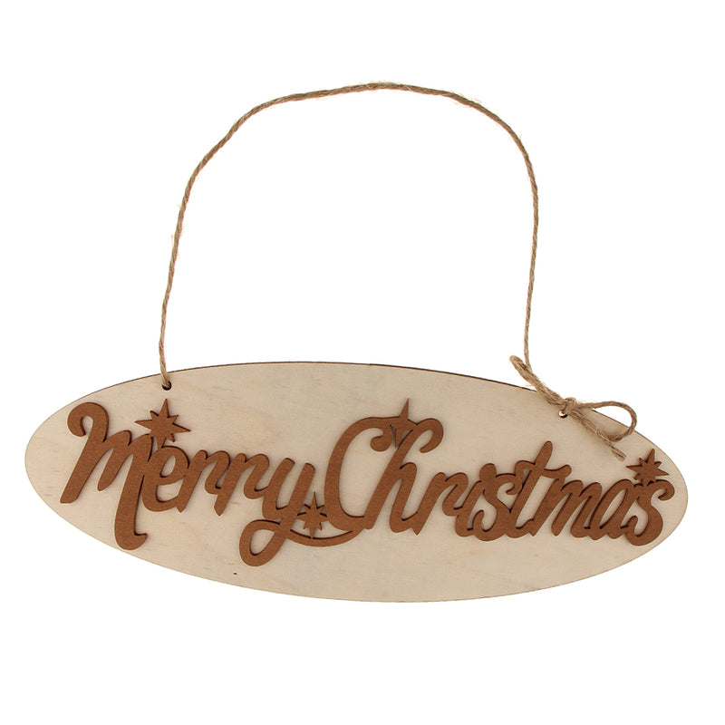 1 Piece Wooden Merry Christmas Hanging Pendants Xmas Tree Decor Ornaments