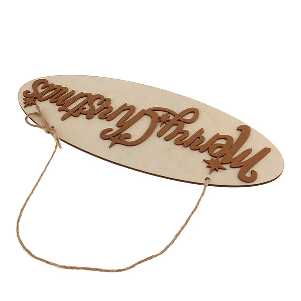 1 Piece Wooden Merry Christmas Hanging Pendants Xmas Tree Decor Ornaments