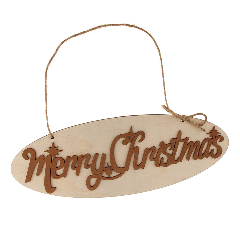 1 Piece Wooden Merry Christmas Hanging Pendants Xmas Tree Decor Ornaments
