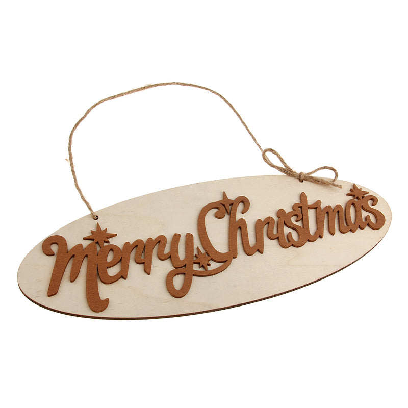 1 Piece Wooden Merry Christmas Hanging Pendants Xmas Tree Decor Ornaments