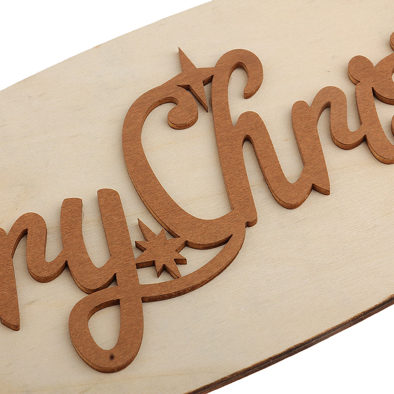 1 Piece Wooden Merry Christmas Hanging Pendants Xmas Tree Decor Ornaments