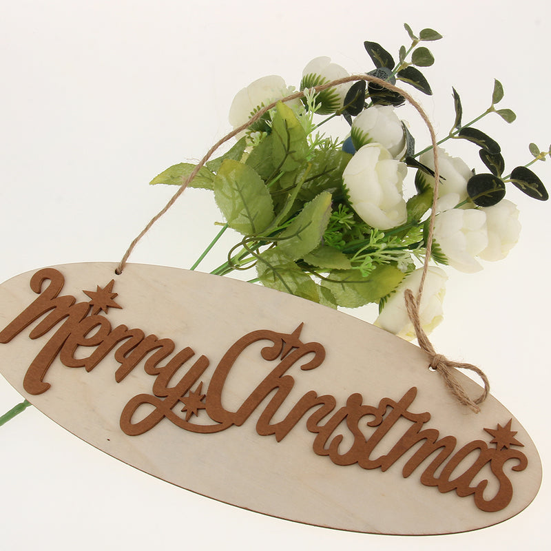 1 Piece Wooden Merry Christmas Hanging Pendants Xmas Tree Decor Ornaments