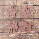 4 Pieces Wooden Animal Star Tree Hanging Pendants Christmas Tree Decor Ornaments