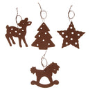4 Pieces Wooden Animal Star Tree Hanging Pendants Christmas Tree Decor Ornaments