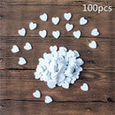 100 Pieces White 21x20mm Mini Wooden Hearts Shapes Pieces Decor Embellishment Art Craft Card Making Scrapbooking Wedding Favors