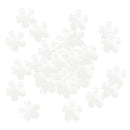100 Pieces White 21x20mm Mini Wooden Flower Shapes Pieces Decor Embellishment Art Craft Card Making Scrapbooking Wedding Favors