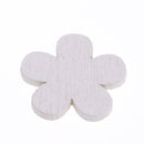 100 Pieces White 21x20mm Mini Wooden Flower Shapes Pieces Decor Embellishment Art Craft Card Making Scrapbooking Wedding Favors