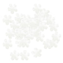 100 Pieces White 21x20mm Mini Wooden Flower Shapes Pieces Decor Embellishment Art Craft Card Making Scrapbooking Wedding Favors