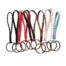 10 Pieces Assorted New Braided Leather Rope Woven Keychain Keyrings Metal Key Chain Car Key Ring Key Fob Gifts
