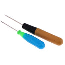 2 Pieces/Set Plastic and Faux Wood Handle Sewing Awl Hand Stitcher Shoe Repair Tool for DIY Sewing Repairing Canvas Leather Thick Fabric