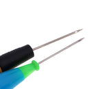 2 Pieces/Set Plastic and Faux Wood Handle Sewing Awl Hand Stitcher Shoe Repair Tool for DIY Sewing Repairing Canvas Leather Thick Fabric