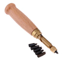 6 Pieces 1.5 - 4mm Automatic Belts Punch Replaceable Tip Long Mute Rotary Punching Leather Punchers Craft Tools Bookbinding Drill