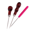 3 Pieces Wooden/Plastic Handle Awl Craft Punching Hole Tool Awl Repair Tools DIY