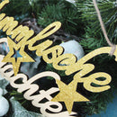 Weihnachten Design Wood Christmas Tree Ornament Home Door Hanging Decoration Gold