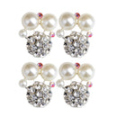 10 Pieces Alloy Crystal Ball Pearl Flatback Button for Wedding Decoration Crafts DIY Hair Accessories
