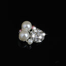 10 Pieces Alloy Crystal Ball Pearl Flatback Button for Wedding Decoration Crafts DIY Hair Accessories