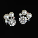 10 Pieces Alloy Crystal Ball Pearl Flatback Button for Wedding Decoration Crafts DIY Hair Accessories
