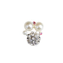 10 Pieces Alloy Crystal Ball Pearl Flatback Button for Wedding Decoration Crafts DIY Hair Accessories