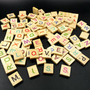 100 Pieces Wooden Tiles Colorful Letters Alphabet Board Craft Spelling Toys Games