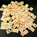 100 Pieces Wooden Tiles Colorful Letters Alphabet Board Craft Spelling Toys Games