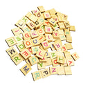 100 Pieces Wooden Tiles Colorful Letters Alphabet Board Craft Spelling Toys Games