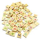 100 Pieces Wooden Tiles Colorful Letters Alphabet Board Craft Spelling Toys Games
