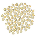 100 Piece Assorted Wooden Shape Star Christmas Tree Snowflake Scrapbooking Embellishments 15mm