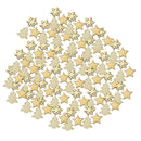 100 Piece Assorted Wooden Shape Star Christmas Tree Snowflake Scrapbooking Embellishments 15mm