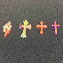 4 Pieces Cross Jewelry Pendant Making Mold Silicone Mould Tool for DIY Art Craft