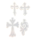 4 Pieces Cross Jewelry Pendant Making Mold Silicone Mould Tool for DIY Art Craft