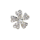 10 Pieces Alloy Flower Rhinestone Flatback Embellishment DIY Scrapbook Decoration 23mm